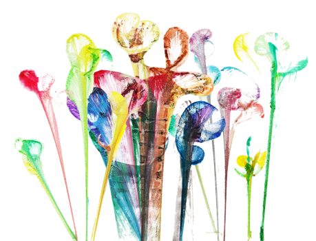 Abstract flowers .Hand watercolor painting and make graphic vector. png
