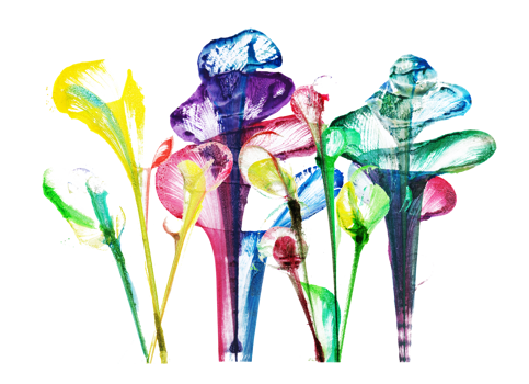 Abstract flowers .Hand watercolor painting and make graphic vector. png