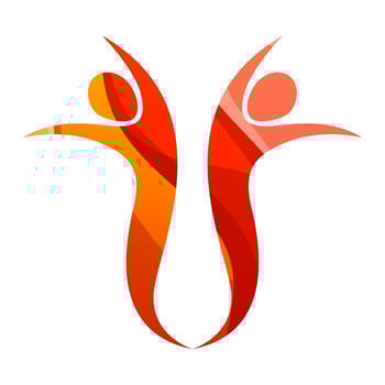 gradient colorful human logo vector