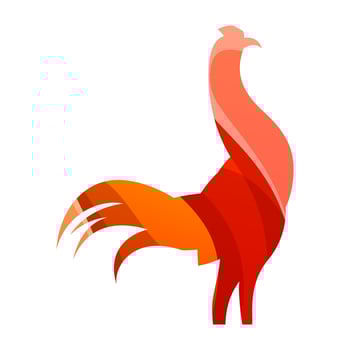gradient colorful rooster logo vector