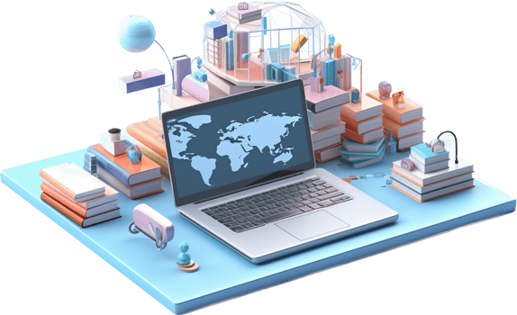 Online education png with AI generated.