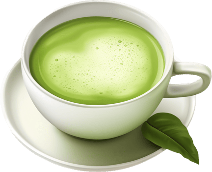 Matcha green tea png with AI generated.