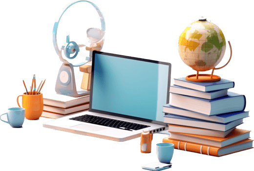 Online education png with AI generated.
