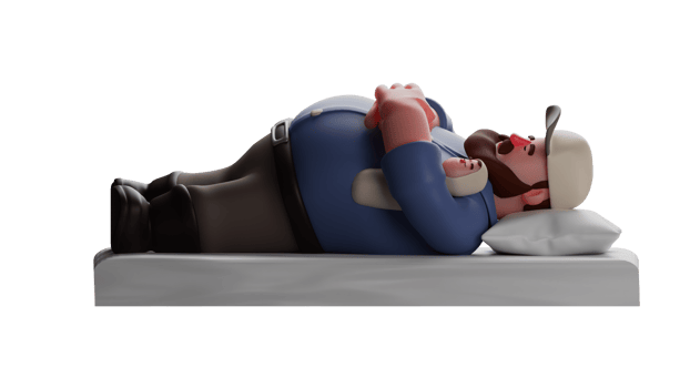3D Illustration. The Responsible Father 3D cartoon character. Father fell asleep while hugging his favorite baby. The man is responsible for protecting his child. 3D cartoon character png
