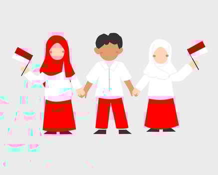 Indonesia Independence Day Character Illustration vector