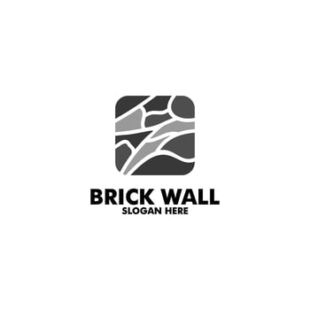 Modern Flat Brick Stone logo, Brick Stone simple modern logo template vector