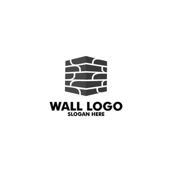 Modern Flat Brick Stone logo, Brick Stone simple modern logo template vector