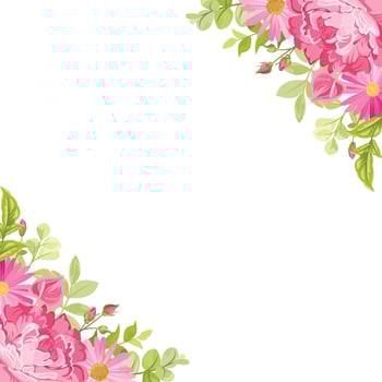floral border with flower bouquet suitable for wedding invitations or greeting cards vector