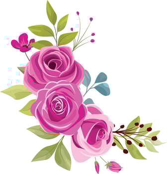 vector rose flower bouquet, perfect for decorating wedding invitations or greeting cards