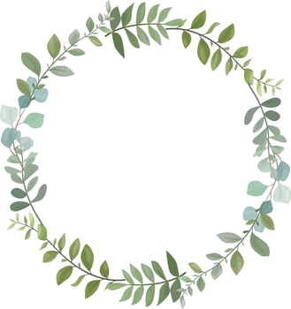 design of wild leaves arranged in a circle vector