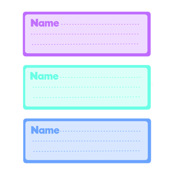 Kids Name tag colourful notebook label png