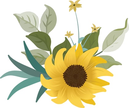 vector sunflower wreath clipart
