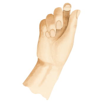 Watercolor elegant hand holding template illustration. Realistic human body fragment clipart. png