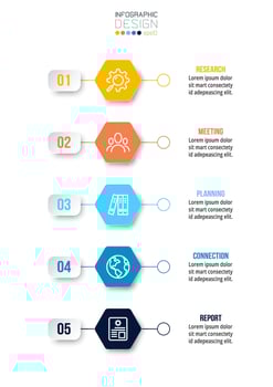 Infographic template business concept with workflow. vector