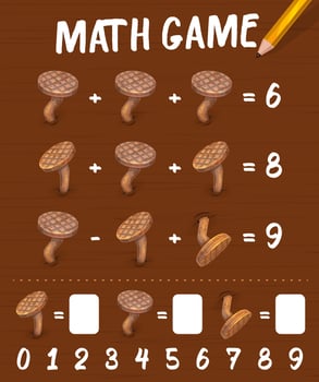 Rusty bent nails, math game worksheet, kids quiz vector