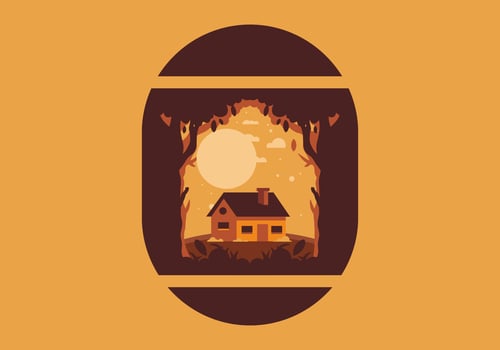 Colorful flat illustration of a simple house vector