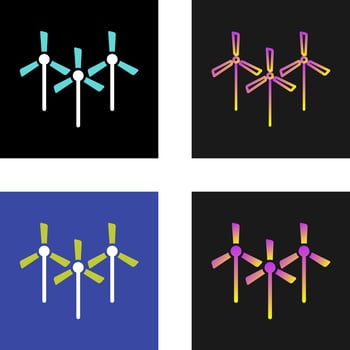 Multiple Windmills Vector Icon