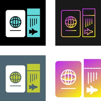 Ticket and Passport Vector Icon