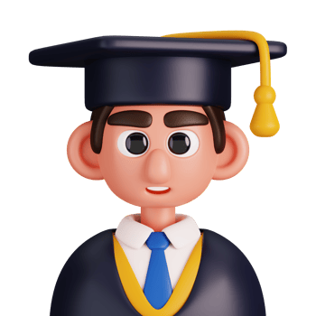 Portrait of a male graduate student isolated. Essential workers avatar icons. Characters for social media and networking, user profile, website and app. 3d Render illustration. png