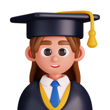 Portrait of a female graduate student isolated. Essential workers avatar icons. Characters for social media and networking, user profile, website and app. 3d Render illustration. png