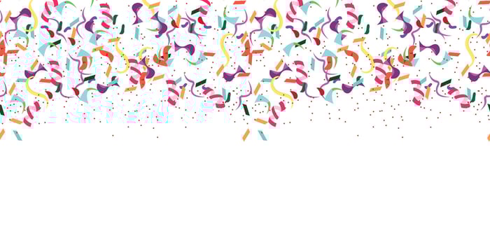 Modern seamless pattern with confettis on top. For backgrounds, walls, textile, paper, packages. vector
