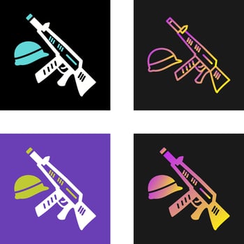 Gun and Helmet Vector Icon