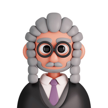 Portrait of a judge isolated. Essential workers avatar icons. Characters for social media and networking, user profile, website and app. 3d Render illustration. png