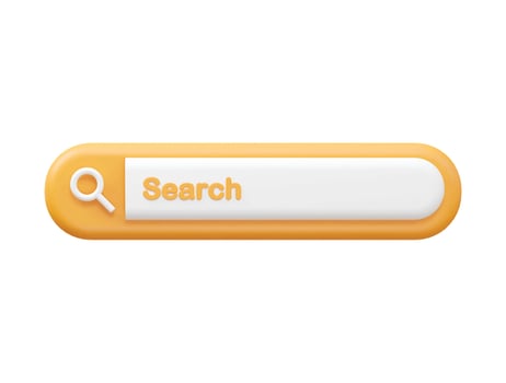 Search bar icon vector 3d rendering