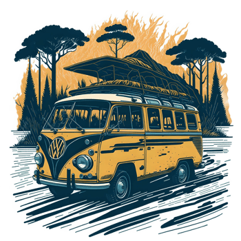 Summer Car T-shirt Design, Generative AI png
