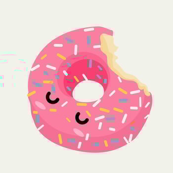 Cute Pink Donut Character vector