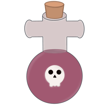 Poison with the image of a skull png