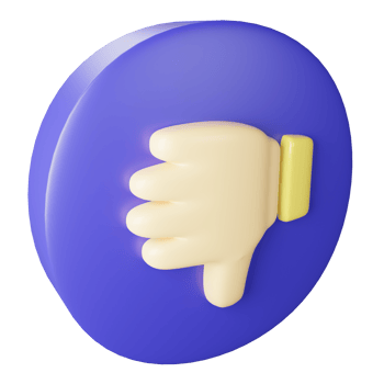Dislike button clipart flat design icon isolated on transparent background, 3D render social media concept png