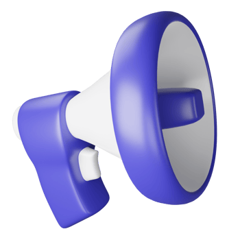 Megaphone icon clipart flat design icon isolated on transparent background, 3D render social media concept png