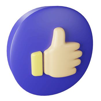 Like button clipart flat design icon isolated on transparent background, 3D render social media concept png