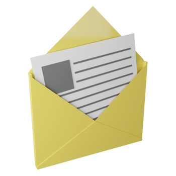Open mail clipart flat design icon isolated on transparent background, 3D render social media concept png