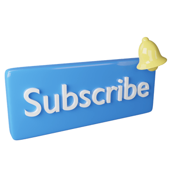 Subscribe button clipart flat design icon isolated on transparent background, 3D render social media concept png