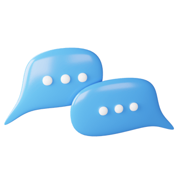 Chat bubble clipart flat design icon isolated on transparent background, 3D render social media concept png