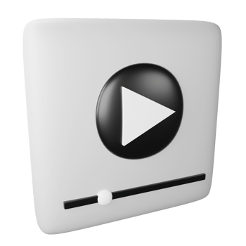 Play video button clipart flat design icon isolated on transparent background, 3D render social media concept png
