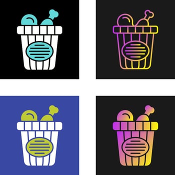 Chicken Bucket Vector Icon