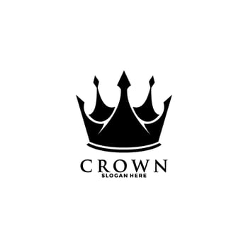Crown Premium style logo symbol. Royal king icon. Modern luxury brand element sign. Vector illustration.