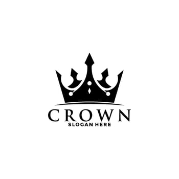 Crown Premium style logo symbol. Royal king icon. Modern luxury brand element sign. Vector illustration.