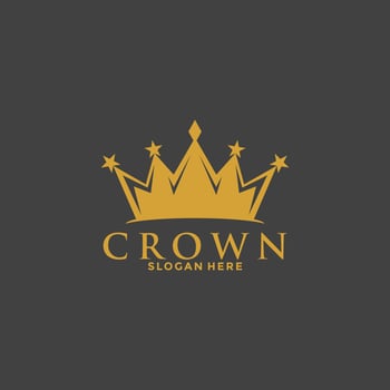 Crown Premium style logo symbol. Royal king icon. Modern luxury brand element sign. Vector illustration.