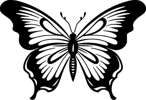 Butterfly - Black and White Isolated Icon - Vector illustration