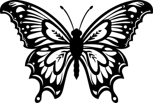 Butterfly, Black and White Vector illustration