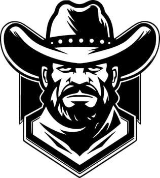 Cowboy, Minimalist and Simple Silhouette - Vector illustration