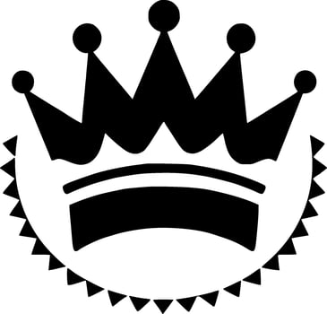 Crown - Black and White Isolated Icon - Vector illustration