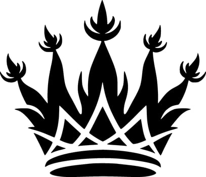 Crown - Black and White Isolated Icon - Vector illustration