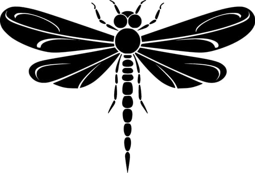 Dragonfly, Minimalist and Simple Silhouette - Vector illustration