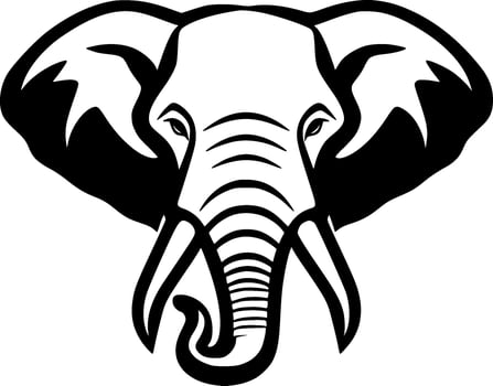 Elephant, Minimalist and Simple Silhouette - Vector illustration