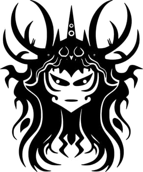 Fantasy - Black and White Isolated Icon - Vector illustration